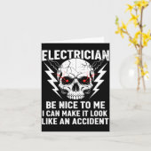 Electrician Humor Be Nice To Me Funny Electrician  カード (黄色い花)