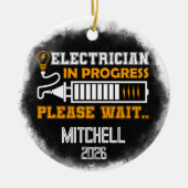 Electrician In Progress Graduation セラミックオーナメント (正面)