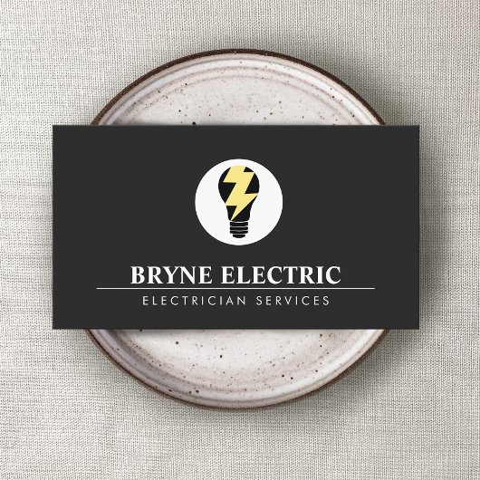 Electrician Light Bulb Logo 名刺