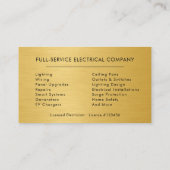 Electrician Metal Black Gold Handyman Contractor 名刺 (裏面)