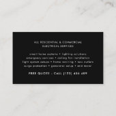 Electrician Modern Black Professional Electric 名刺 (裏面)