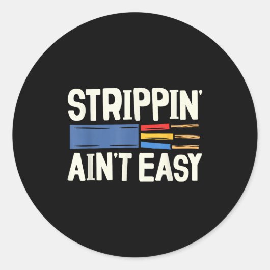 Electrician N Ain't Easy Dad Grandpa Papa Fathers  ラウンドシール (正面)