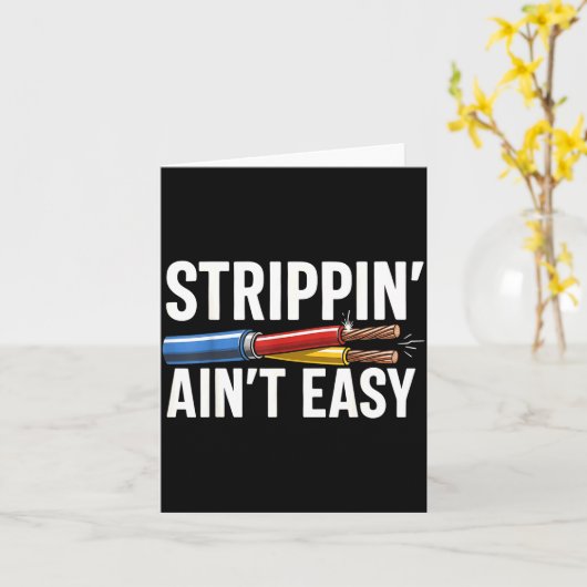 Electrician N Ain't Easy Funny Dad Fathers Day  カード (黄色い花)