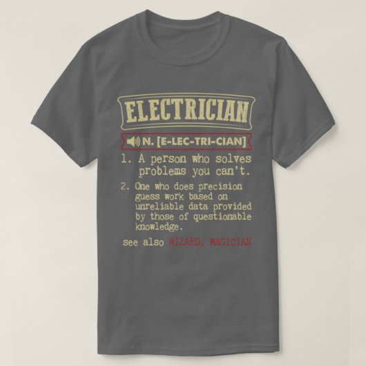Electrician see also Wizard Magician  Tシャツ (デザイン正面)