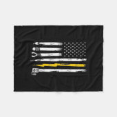Electrician US Flag Tools for Electricians フリースブランケット (正面(横))