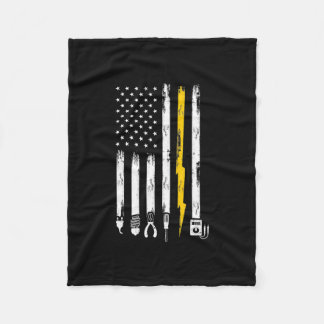 Electrician US Flag Tools for Electricians フリースブランケット