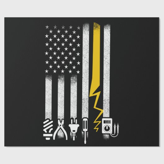 Electrician US Flag Tools for Electricians ラッピングペーパー (フラット)