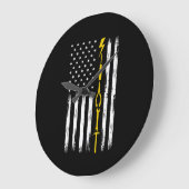 Electrician US Flag Tools for Electricians ラージ壁時計 (傾斜)