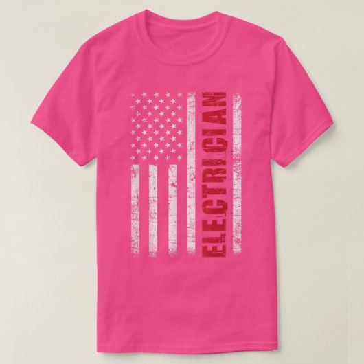 ElectricianUSA Flag Lineman Electrical Worker Repa Tシャツ (デザイン正面)