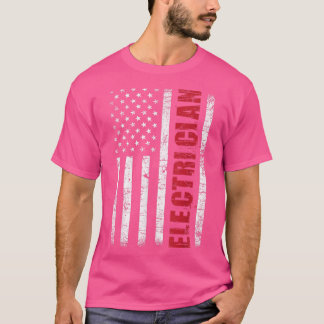 ElectricianUSA Flag Lineman Electrical Worker Repa Tシャツ