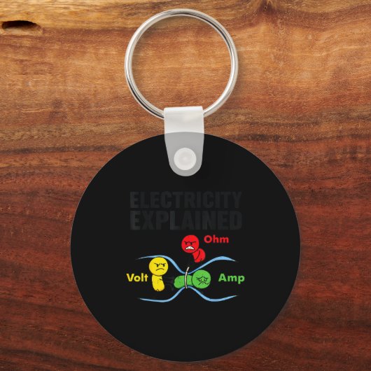 Electricity Explained Funny Geeky Physics Humor Sc キーホルダー (正面)