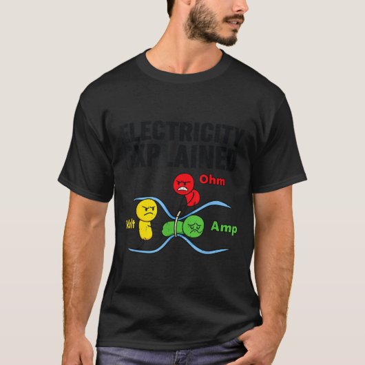 Electricity Explained Funny Geeky Physics Humor Sc Tシャツ (正面)