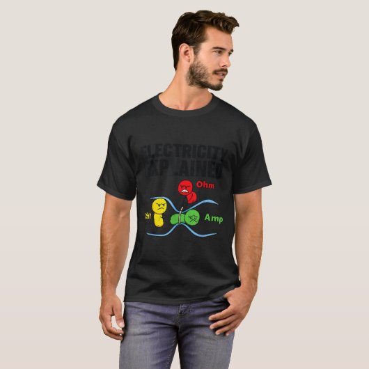 Electricity Explained Funny Geeky Physics Humor Sc Tシャツ (正面フル)