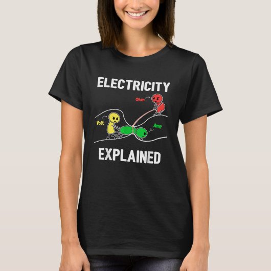 Electricity Explained Ohm Volt Ampere  Electrician Tシャツ (正面)