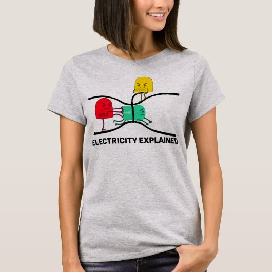 Electricity Explained Physics Teacher Design Tシャツ (正面)