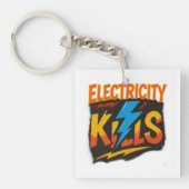 Electricity Kills 大胆グラフィティデザイン キーホルダー (正面)