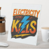 Electricity Kills 大胆グラフィティデザイン 台座サイン (インサイチュ)