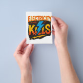 Electricity Kills Bold Graffiti Design チラシ (手)