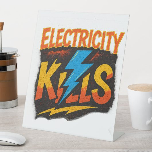 Electricity Kills Bold Graffiti Design 台座サイン (インサイチュ)