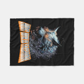 Electrified Wolf Chaos Animal Rage Energy フリースブランケット (正面(横))