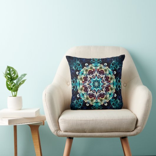 Electrifying Blue Throw Pillow クッション (椅子)