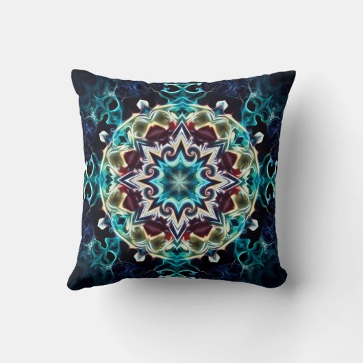 Electrifying Blue Throw Pillow クッション (裏面)