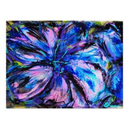 Électrique | Art floral abstrait vibrant ポスター