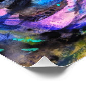 Électrique | Art floral abstrait vibrant ポスター (コーナー)