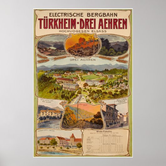 Electrische Bergbahn Turkheim-Drei Aehrenポスター ポスター (正面)
