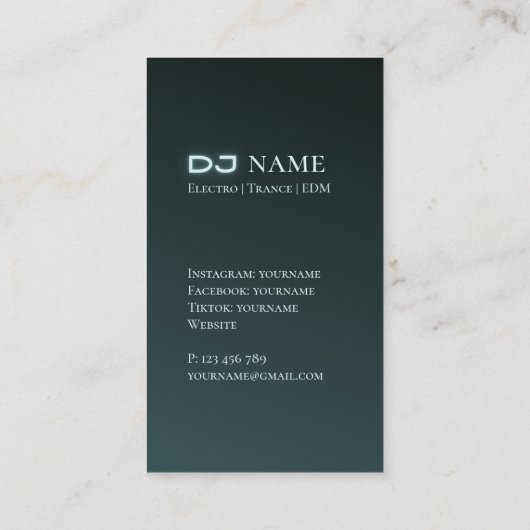 Electro music DJ名刺 名刺 (裏面)