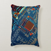 Electronic circuit board close up. electronic,micr アクセントクッション (裏面(縦))