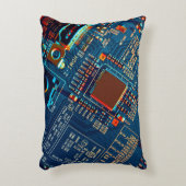 Electronic circuit board close up. electronic,micr アクセントクッション (正面(垂直))