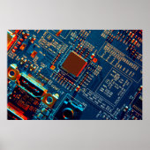 Electronic circuit board close up. electronic,micr ポスター (正面)