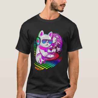 Electronic Dance Music Cat Dj Tシャツ