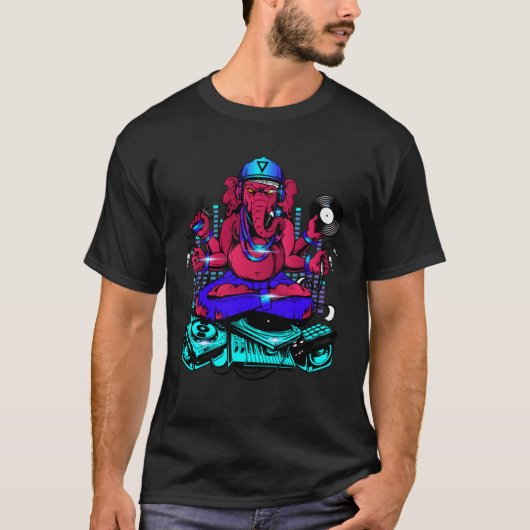 Electronic Dance Music or 90s Music or Ganesha EDM Tシャツ (正面)