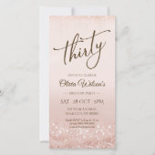 Electronic Rose Gold 30th Birthday Mobile Invite 案内状 (正面)