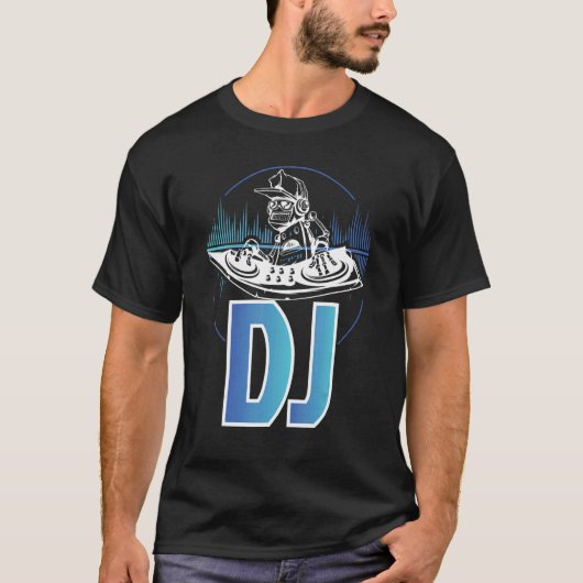 Electronic VisualizerターンテーブルクールDj Diskjocke Tシャツ (正面)