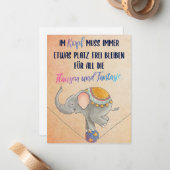 Elefant balaciert auf Ball - Flausen und Fantasie ノートカード (正面/裏面インサイチュ)