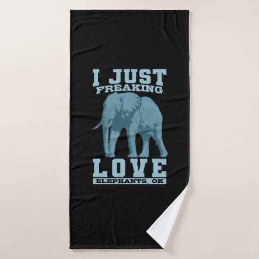 Elefant I Just Freaking Love Elephants, ok バスタオル (バスタオル)