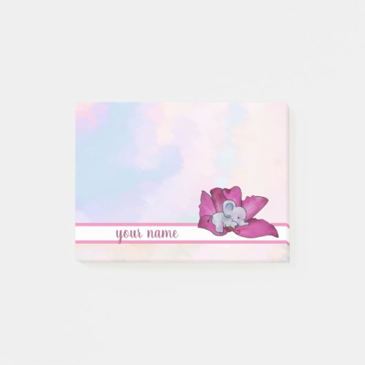 Elefant in Blüte Klebezettel ポストイット (正面)