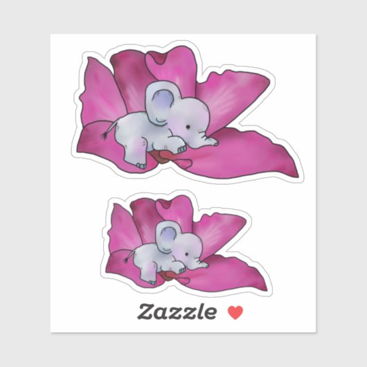 Elefant in BlüteAufkleber シール (シート)