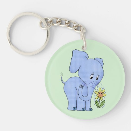 Elefant mit Blume キーホルダー (正面)