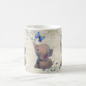 Elefant mit Schmetterling コーヒーマグカップ (中央)