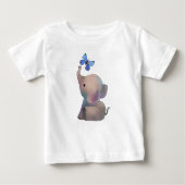 Elefant mit Schmetterling ベビーTシャツ (正面)