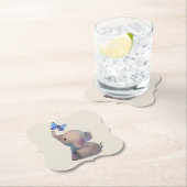 Elefant mit Schmetterling ペーパーコースター (インサイチュ)