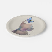 Elefant mit Schmetterling ペーパープレート (アングル)