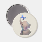 Elefant mit Schmetterling マグネット (正面/裏面)