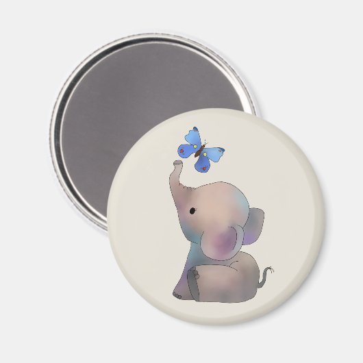 Elefant mit Schmetterling マグネット (正面/裏面)