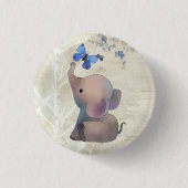 Elefant mit Schmetterling 缶バッジ (正面)