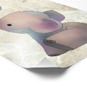 Elefant mit Schmetterling vintage フォトプリント (角)